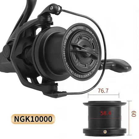 Charefin Large Deep Sea Fishing Reel 10000 Series Spinning Reel Durable Metal Construction High Line Capacity Saltwater Fishing Reel For Big Game Ocean Fishing