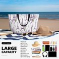 thumbnail image 5 of Wukai Lavender Flowers Print Zipper Bag,large Beach Tote Bag,Waterproof Sandproof Bag,Grocery and Picnic Tote Travel Bag, 5 of 5