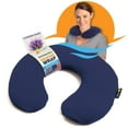thumbnail image 1 of SunnyBay Microwave Heating Pad, Microwavable Heated Neck Pillow for Moist Hot Therapy, Aromatherapy Heated Neck and Shoulder Wrap with Flaxseed and Lavender Filling, 2.5 lbs, Navy Blue, 1 of 8