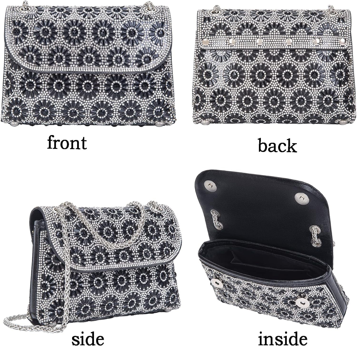 Shoulder Bags Crossbody Bag Purses Handbags Crystals Rhinestone Evening Bag for Women Clutch Purse with Chain