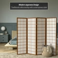 thumbnail image 2 of Red Lantern 5 ft. Tall Window Pane Shoji Screen - Walnut - 4 Panels, 2 of 7