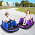 thumbnail image 6 of Gymax 12V Vehicle 360 Degree Spin Race Toy Kids Ride On Bumper Car w/ Remote Control Purple, 6 of 10
