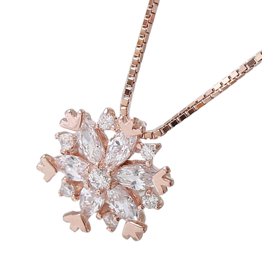 Collier Pendentif Flocon de Neige Cristal, Pendentif à la Mode