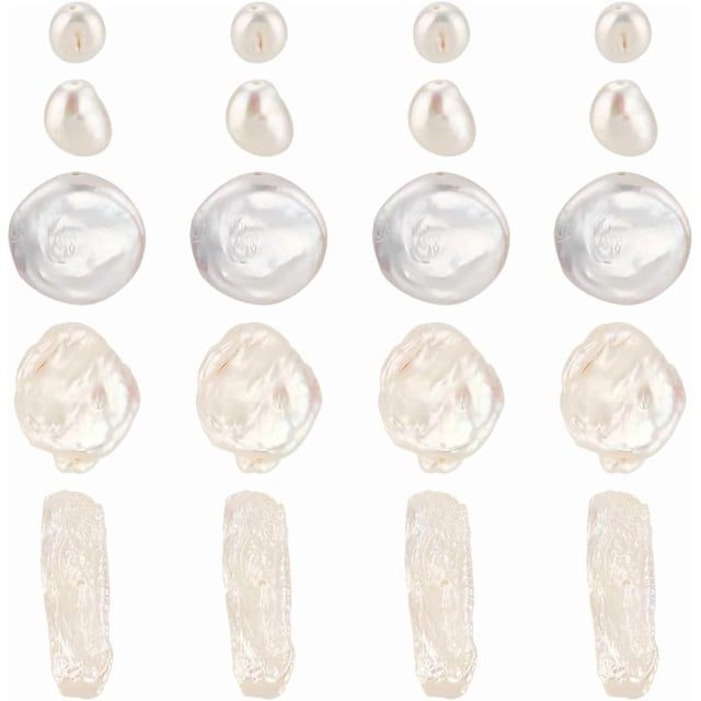 20 cuentas sueltas de perlas de agua dulce cultivadas irregulares de estilo barroco natural Keshi de 5 estilos
