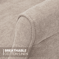 thumbnail image 5 of MoNiBloom Upholstered Armchair, Accent Chair with Wood Leg, Cotton-linen Single Sofa Chair with Tufted Back, for Living Room Bedroom, Beige, 5 of 9