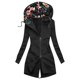 thumbnail image 1 of Moda mujer manga larga otoño impresión blusa con capucha cárdigan bolsillo cremallera abrigo Tops Pompotops qwe19089, 1 of 4