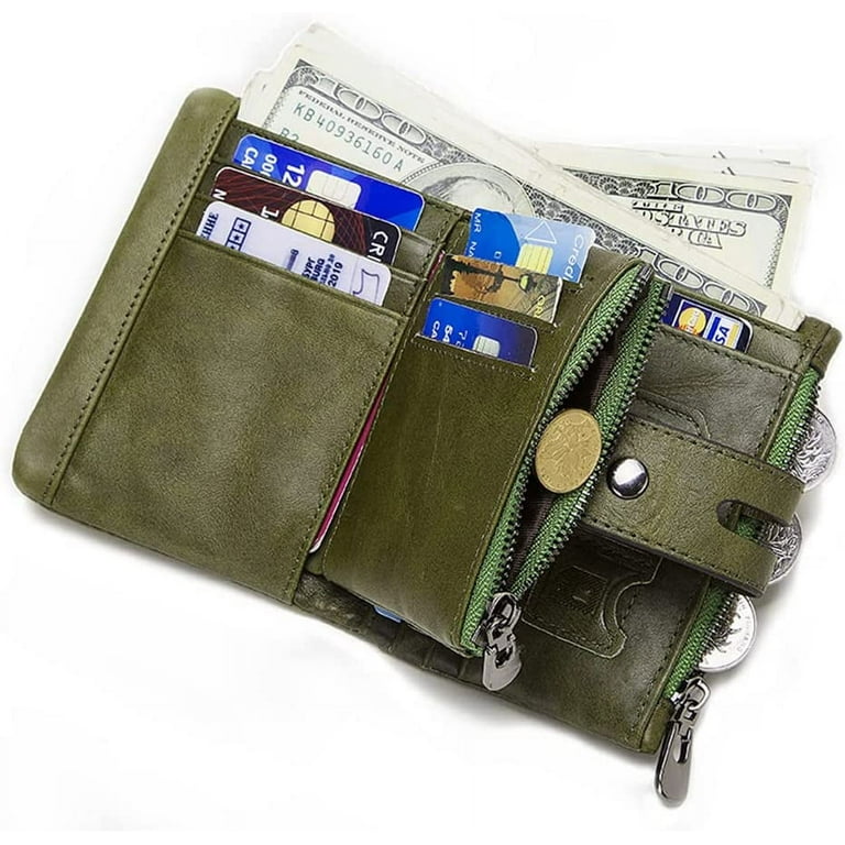 Chain Wallets for Men Genuine Leather RFID Blocking Bifold Wallets  Anti-Theft