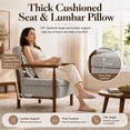 thumbnail image 5 of SESSLIFE Accent Chair with Storage Space, Upholstered Living Room Chairs with Waist Cushion & Wood Frame, Reading Armchair for Bedroom Sunroom, Gray, 5 of 9