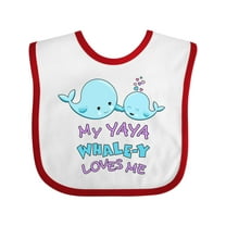 Inktastic My Yaya Whale-y Loves Me Boys or Girls Baby Bib