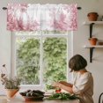 thumbnail image 5 of Landscape Painting Window Valance Curtain Pink Tree Riverside Rod Pocket Short Curtain for Living Room, Bedroom & Kitchen Window Decor 42x18in, 5 of 8