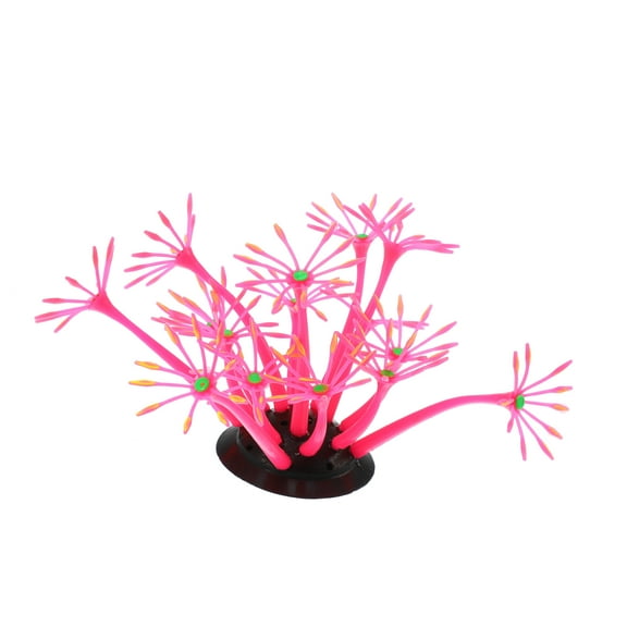 Unique Bargains Rose Red Aquarium Simulation Coral Sunflower Silicone Fluorescent Fish Tank Landscape Decoration 2"x4"