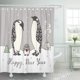 thumbnail image 1 of ABPHQTO Cortina de ducha de baño frío de Navidad de celebración de animales abstractos con poste de pingüinos lindos de Año Nuevo del norte 165x180 cm ABPHQTO PKNMT66x72Shower-25, 1 of 2