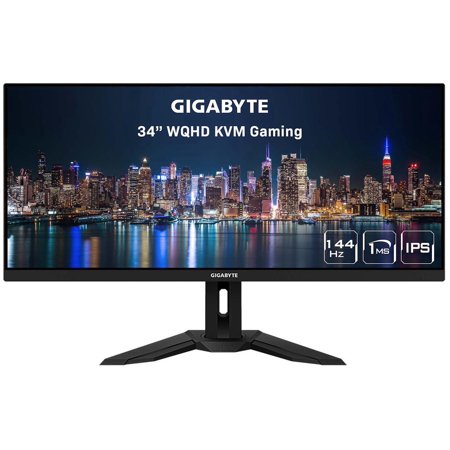 UPC: 0889523026878 | GIGABYTE 34  144Hz IPS UWQHD KVM Gaming Monitor 1ms AMD FreeSync Premium  3440 x 1440  91% DCI-P3  HDR Ready  1x Display Port 1.4  2x HDMI 2.0  2x USB 3.0  1x USB Type-C  M34WQ