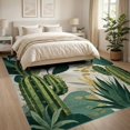 thumbnail image 3 of ODIKA Botanical Mid Print Monstera Forest Sunset Abstract Round Century for King Size Bedroom, Master Suite, Under Bed, Foldable Easy Care, 3 of 7