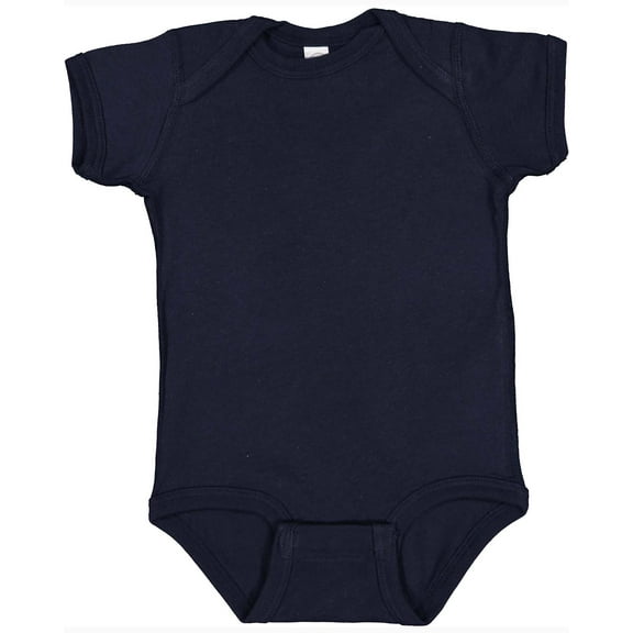 Rabbit Skins, Baby Soft Short-Sleeve Bodysuit , Navy, 24 Months