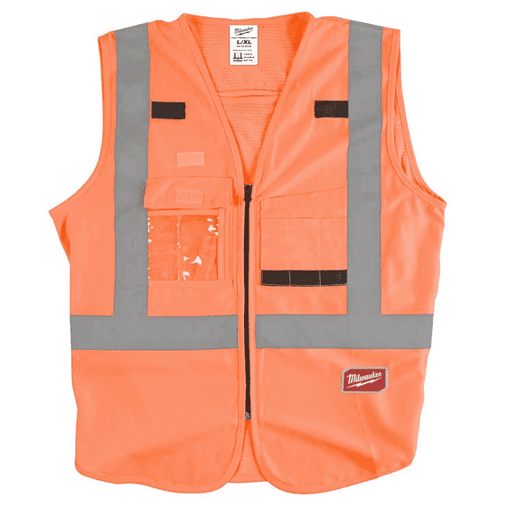 Milwaukee Tool Hi Vis Orange Safety Vest - S/M