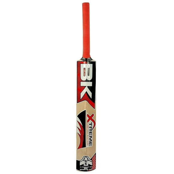BK Xtreme Limited Edition Kashmir Willow Cricket Bat With Cover , Size 7 | Red , Ideal For Practicing