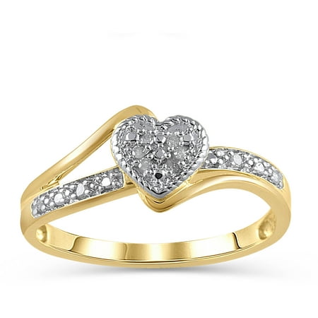 Diamond Accent 10kt Yellow Gold Heart Promise Ring - Walmart.com