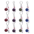 thumbnail image 1 of FELTECHELECTR 12 llaveros pequeños de bolos, mini llaveros de recuerdo, llaveros de bolos, llaveros deportivos, 1 of 4