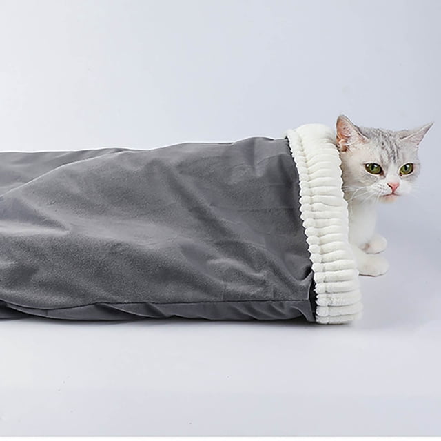 Lit pour Chat d'Intérieur Chaud d'Hiver Réversible Douillet pour Convient à une Utilisation Intérieure