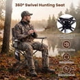 thumbnail image 5 of ELLEGNT 1 PCS Goplus 360° Swivel Hunting Chair – Folding Outdoor Seat with Cup Holder, Storage Pockets, and Cozy Backrest, Camo color, 5 of 10