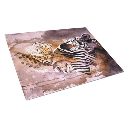 

Caroline s Treasures JMK1194LCB Cheetah Lion and Zebra Glass Cutting Board Large 12H x 16W multicolor