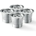 thumbnail image 1 of Stainless Steel Reusable Ninja K Cups Pods 3 Hole Refillable Coffee Pods Compatible with Ninja CFP201 CFP301 Dual Brew Pro Machine Permanent K Cups Filters Coffee Accessories (4 Pack), 1 of 5