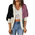 thumbnail image 1 of vdgthytj Cardigan Sweaters for Women Plus Size Long Sleeve Color Block Knitwear Fall Winter Open Front Clothes, 1 of 5