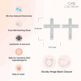 thumbnail image 4 of Cali Trove, 925 Sterling Silver Diamond Cross Hoop Earrings for Women, 1/6 Ct natural White Diamonds, 4 of 7