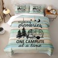 thumbnail image 2 of Erosebridal Happy Camping Bed Spread Queen, Kawaii Camper Car Queen Coverlet Set, 3 Pieces 1 Quilt and 2 Pillowcases, 2 of 7