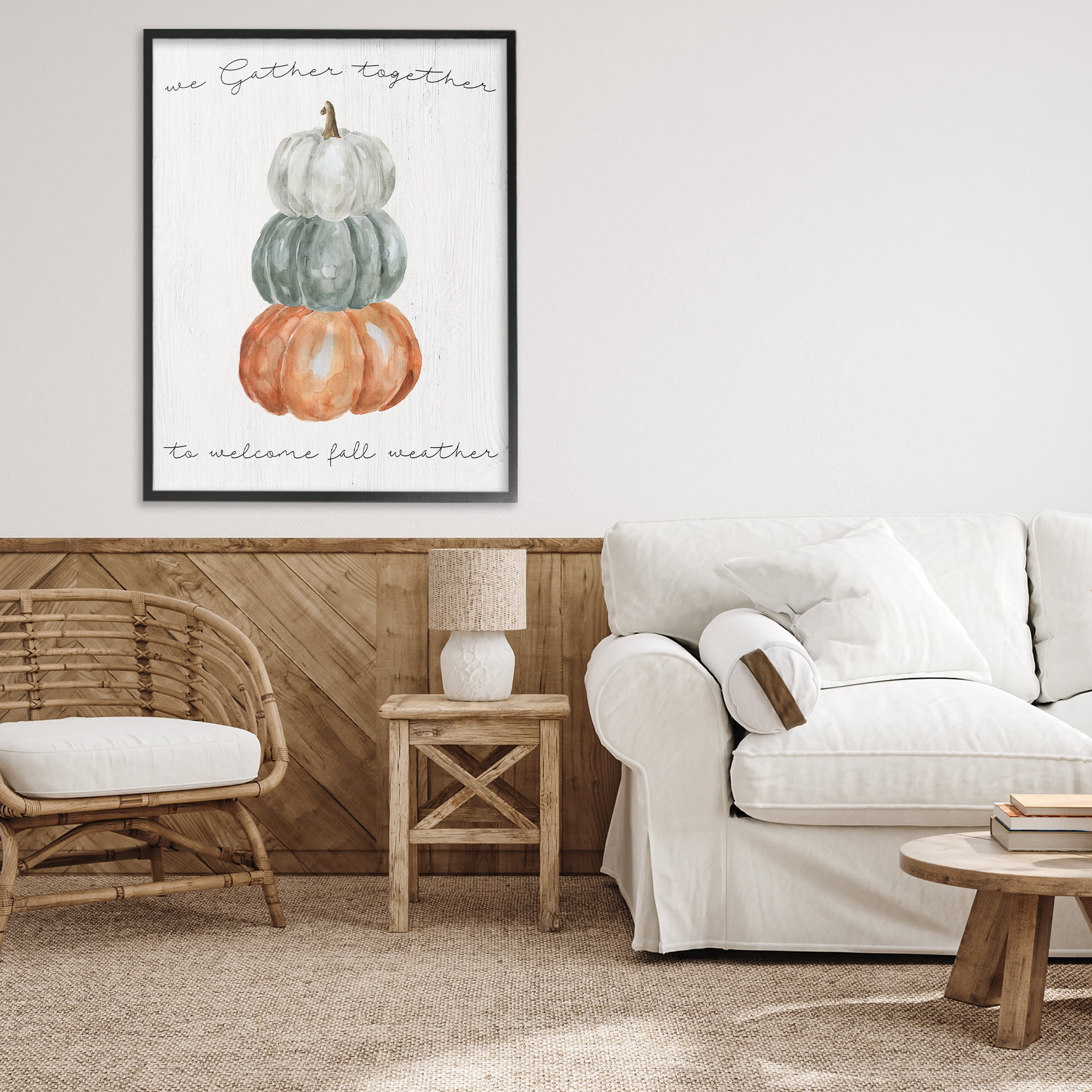 Stupell Industries Gather Together Fall Weather Black Framed Giclee Art, design by Livi Finn