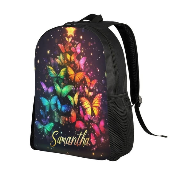 Dreamy Colored Butterfly Backpack Double Shoulder Backpack Durable, Spacious, Ergonomic Design for Travel, Work & Outdoor Use