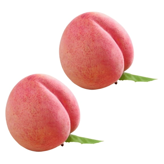 Fantasook 2pcs Artificial Peach Fruit Realistic Faux Fruits Peaches for Home Kitchen Table Decoration and Photography