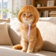 thumbnail image 2 of huayou Pet Bob Wig, Short Hair Costume Headpiece with Adjustable Tie Strap, Synthetic Hair Dress-up Accessory for Small & Medium Dogs and Cats, for Party, Cosplay & Daily Photography Use, 2 of 7