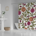 thumbnail image 3 of Coolnut Bath Shower Curtain Liners Colorful Floral Pattern with Flowers and Leaves 66x72in Polyester Waterproof with 12 Curtain Hooks, 3 of 6