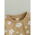thumbnail image 5 of Cenuakty Infant Baby Girl 2Pcs Fall Clothes Set Flower Print Long Sleeve Crewneck Tops Elastic Waist Pants Outfit, 5 of 8