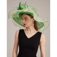 thumbnail image 5 of Women's Kentucky Derby Church Dress Hat Wide Brim Leaf Flower Bridal Shower Hat, 5 of 5