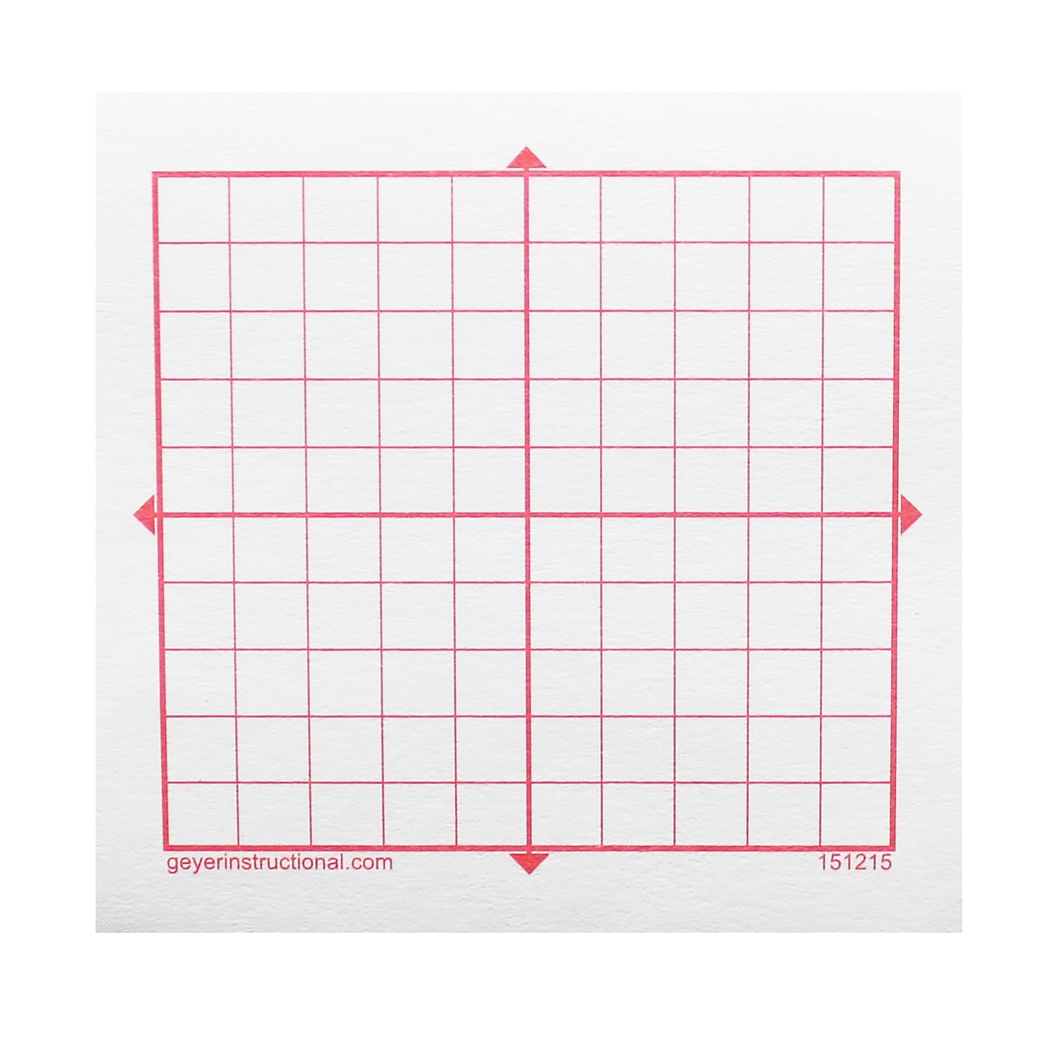 Graph Paper Sticky Note Pads, Accentuated X-Y Axis: Set of 4