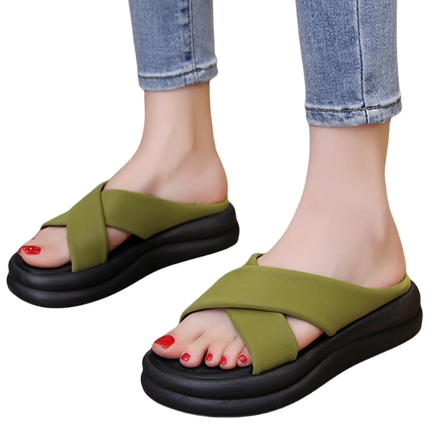 Sandalias Informales Sin Cordones para Mujer Entrecruzadas Suaves Antideslizantes Viajes Al Aire Libre