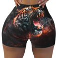 thumbnail image 2 of Honeii Cool Tiger Print Women's Workout Shorts, Gym Shorts for Active Wear, Sports Shorts,Women's Running Shorts,Quick Dry Athletic Shorts-Medium, 2 of 8