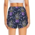 thumbnail image 2 of Lsque Lavender Flowers Printed Women's Running Shorts with Liner Pockets,Elastic Quick Dry Workout Athletic Gym Yoga Shorts,Womens High Waist Shorts-Medium, 2 of 9