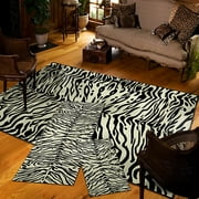 Zebra Black Woven Area Rugs, 3-Piece Set