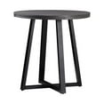 thumbnail image 4 of 36" Table Ronde en Bois Massif en Détresse - Gris / Noir, 4 of 5
