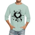 thumbnail image 2 of Camisetas de Manga Larga para Hombres, Día de San Valentín Impreso 3/4 Manga Camiseta de Fitness, Mezcla de Algodón Casual, 2 of 9