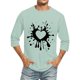 thumbnail image 2 of Camisetas de Manga Larga para Hombres, Día de San Valentín Impreso 3/4 Manga Camiseta de Fitness, Mezcla de Algodón Casual, 2 of 9