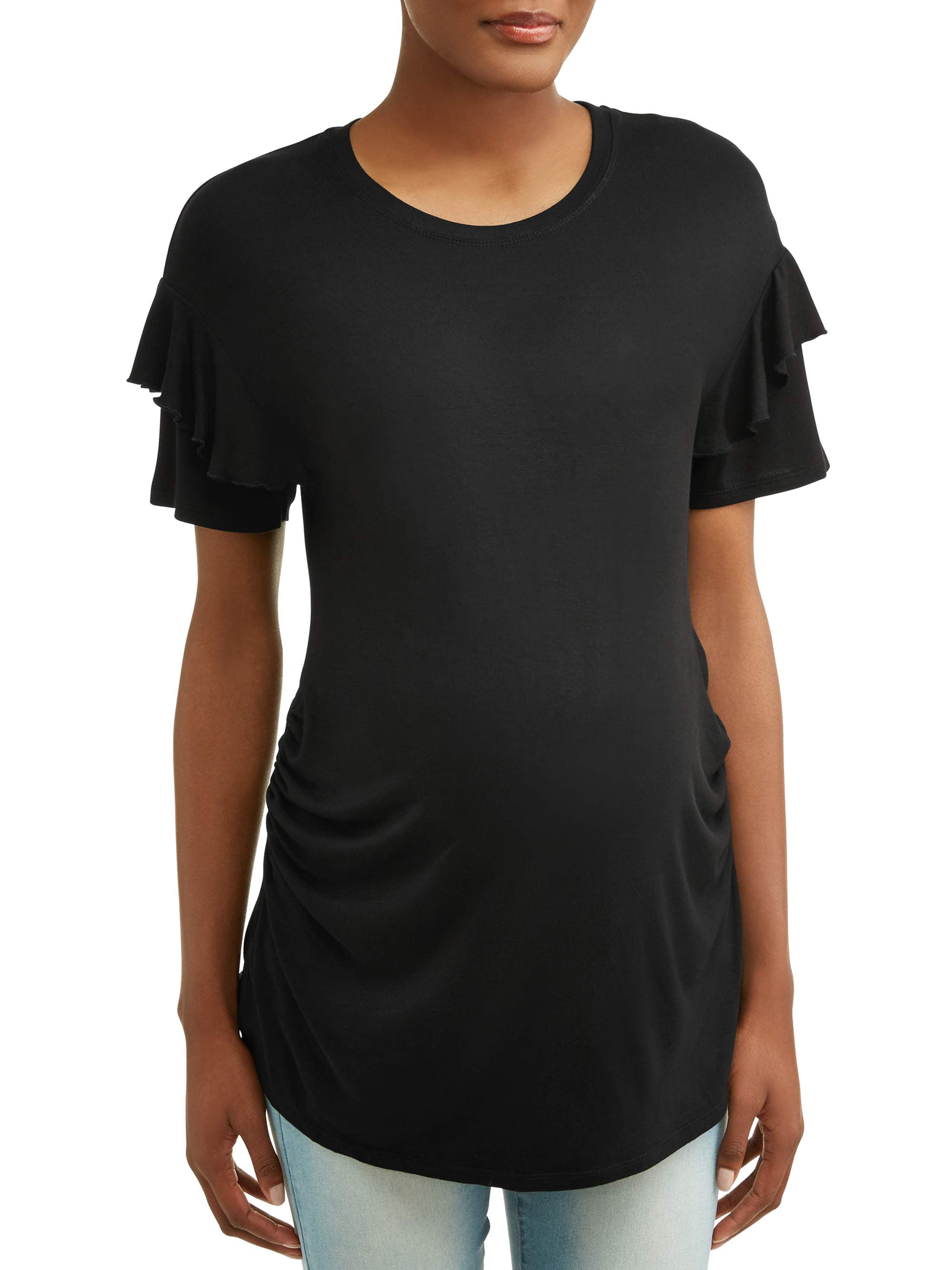 walmart time and tru ruffle sleeve top