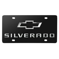 Chevrolet Silverado Bowtie 3D Dual Logo Black Stainless Steel License Plate