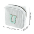thumbnail image 2 of Unique Bargains 1 Pc Letter U Pattern Makeup Bag for Travel White Corduroy, 2 of 6