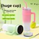 thumbnail image 2 of 40Oz Bingba Cup with Handle 304 Stainless Steel Straw Car Cup Household Large Capacity Thermos Cup, 2 of 5