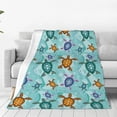 thumbnail image 4 of Sea Turtle Blanket 50"x60"Super Soft Warm Turtle Throw Blanket Lightweight Green Flannel Animal Throw Blanket Bed Couch Sofa Decor Gift for Girl and Women, 4 of 6